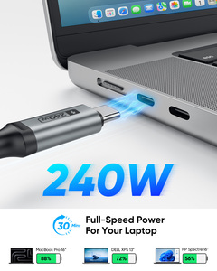 Ready to Ship SUNGUY CE Certified USB C 240W 2m Fast Charging Power Cable USB Data Cable for Mobile Phone and Car - Product Image 2