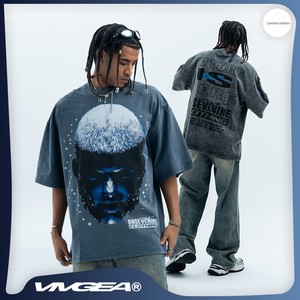 Haute qualité Hell Cotton Star T-Shirt hommes Hellish Street Wear lavage acide eau surdimensionné 100% coton étiqueté vêtements en vente - Product Image 2