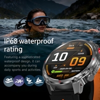 HT45 Nuevo Reloj Inteligente Deportivo para Hombre, 1100mAh de Larga Duración, Resistente al Agua IP68, con Linterna, Monitor de Actividad Física