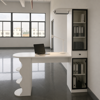 Bureau d'ordinateur moderne en bois blanc multifonctionnel et réglable avec tiroir, table d'écriture pliable et convertible, poste de travail de bureau