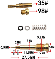 Kit de réparation de carburateur en stock pour Honda VLX400 VLX600 VLX 400 600 Steed 400/600 NV400CC avec piston et flotteur