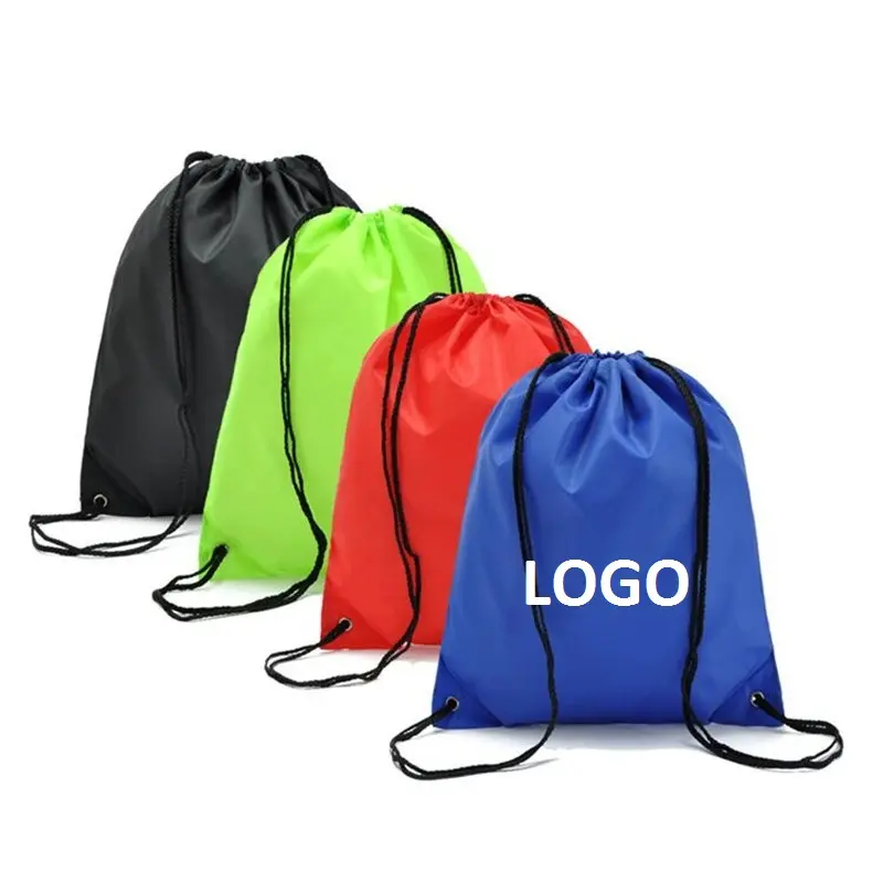 Factory Price Large Capacity Drawstring Sport Backpack Bag Custom Logo Polyester String Bag for Shopping