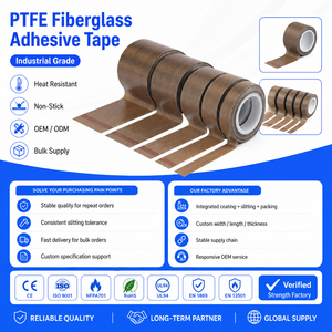 Ruban adhésif en <span class=keywords><strong>fibre</strong></span> <span class=keywords><strong>de</strong></span> <span class=keywords><strong>verre</strong></span> enduit <span class=keywords><strong>de</strong></span> PTFE, antiadhésif, sans résidus, pour barre <span class=keywords><strong>de</strong></span> scellage à impulsion et équipement d'emballage - Product Image 1