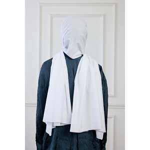 Écharpe de luxe en pur coton blanc pour filles, légère, élégante, design uni, respirante, douce, en rayonne, pour l'automne, le printemps et l'hiver - Product Image 1