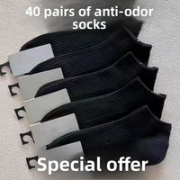 Chaussettes Zhuji pour hommes et femmes, fines, noires et blanches, longueur cheville, respirantes, absorbant la transpiration, déodorantes, en polyester/poly-coton, uniques