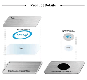 Logo personnalisé Carte de visite de luxe en acier inoxydable NFC vierge en métal pour la gravure au laser - Product Image 4