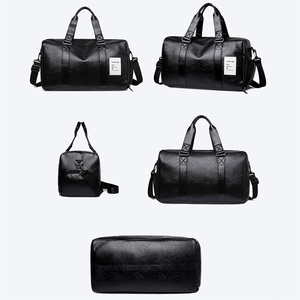Grande capacité hommes voyage Gym Golf <span class=keywords><strong>Sport</strong></span> entraînement <span class=keywords><strong>sac</strong></span> polochon 2 jours 1 nuit nuit week-end PU <span class=keywords><strong>sac</strong></span> en <span class=keywords><strong>cuir</strong></span> fermeture éclair mode - Product Image 4