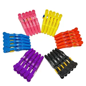 2023 Hot Selling Colorful Hair Styling Tools Plastic Alligator Clip Clamps Hair Clips Beauty Salon Use