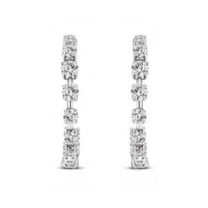 Pendientes de Aro con Diamantes Redondos Creados en Laboratorio para Mujer, Color VVS VS EF, Plata de Ley 925, Oro de 10KT 14KT 18KT, Joyería Fina de Lujo - Product Image 4