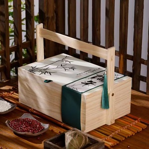 Caja de Regalo de Madera Personalizada para el Festival del Bote del Dragón, Rectangular, Hecha a Mano, de Paulownia Sólida, para Regalos Personales - Product Image 4