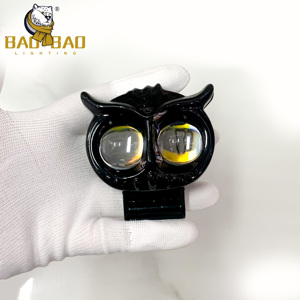 Faro de Niebla Láser y Luz Auxiliar LED de Aluminio Plástico para Motocicleta, Diseño Universal de Búho de Doble Color - Product Image 4