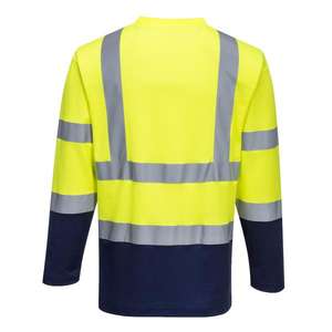 PORTWEST - S280YNRXXL Camiseta de algodón de manga larga de dos tonos Comfort Amarillo/Azul Marino-EAN 5036108320110 ROPA DE TRABAJO DE LA HI-VIS - Product Image 2