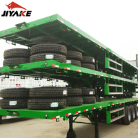 Camion Howo 3 essieux, plateau plat de 40 pieds, châssis de conteneur, remorque à plateau plat, semi-remorque de 50 tonnes
