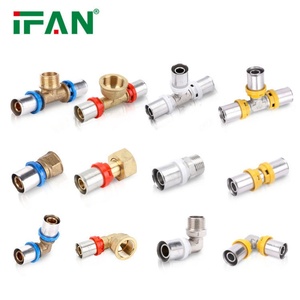 IFAN Vente en gros Raccord de plomberie en laiton de haute qualité, Raccord à sertir PEX, <span class=keywords><strong>Coude</strong></span> réducteur PN25, Raccord à sertir en laiton - Product Image 1