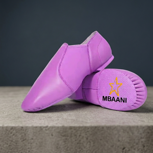 MBAANI Chaussures de danse jazz souples violettes unisexes, baskets plates de ballet à enfiler avec semelle supérieure en PU - Product Image 1
