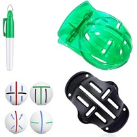 Kit de traçage et d'alignement de balles de golf FUZVOL 6 pièces avec 2 gabarits de traçage et 4 stylos marqueurs en plastique pour usage extérieur Fabriqué en Chine