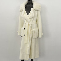 À la mode dames décontracté laine tricoté longue fourrure de renard Cardigan femmes manteau avec vraie fourrure coupe plat tricoté Technique chandails