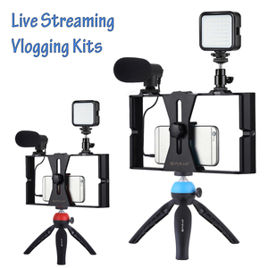 Kits de montage vidéo pour Smartphone portable personnalisé 4 en 1 Vlogging Live Broadcast LED <span class=keywords><strong>Selfie</strong></span> Fill Light Microphone pour la diffusion en direct - Product Image 1