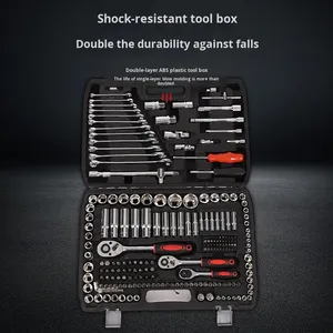 Bộ dụng cụ sửa chữa ô tô đa năng 216 món, cờ lê ratchet, hộp dụng cụ, chất liệu <span class=keywords><strong>Chrome</strong></span> <span class=keywords><strong>Vanadium</strong></span>, sản xuất theo tiêu chuẩn OEM - Product Image 3