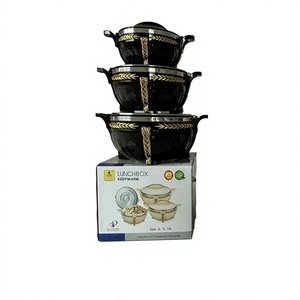 Ensemble de casseroles isothermes contemporaines en acier inoxydable, empilables, 3L, 7L, 10L, pour cuisine, fêtes, pique-niques et conservation des aliments - Product Image 2