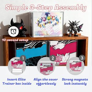 Boîte acrylique ETB à couvercle magnétique robuste AW, bords arrondis, étui de présentation durable pour Pokémon ETB japonais et anglais - Product Image 6