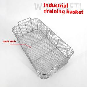 Cesta de limpieza ultrasónica de acero inoxidable 304 de doble nivel con marco cuadrado industrial del fabricante para transportar vajilla - Product Image 2