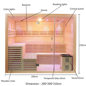 Sauna Interior de Madera Sólida de Lujo, Sauna de Vapor Seco de Madera de Hemlock para Spa en Casa - Product Image 2