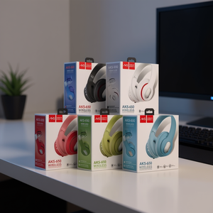 AKS AKS-650 Auriculares inalámbricos Bluetooth con sonido estéreo para juegos y música - Product Image 2