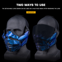 WOSPORT Masque de fête éclairé Masque de nuit à deux usages avec lentille anti-buée pour CS Game Party Thème Accessoires de chasse