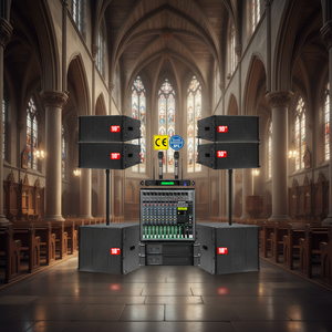 Système de <span class=keywords><strong>sonorisation</strong></span> professionnel avec enceintes Line Array de 10 pouces, caisson de basses actif de 5000W pour concerts, scènes, églises, événements et DJ - Product Image 5