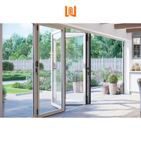 Portes patio isolées aux normes européennes de conception française Portes pliantes en PVC en plastique Portes pliantes en verre