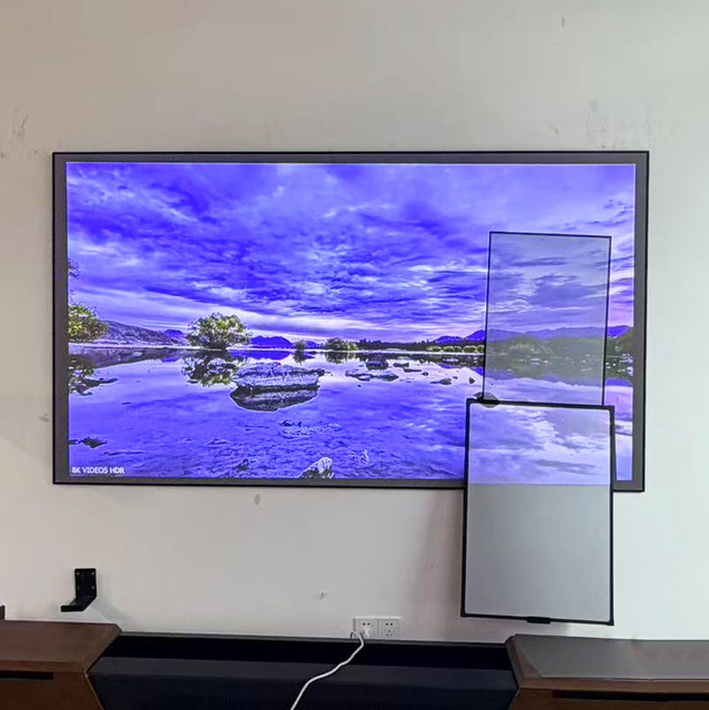 NEW Cinema Quality Fixed Frame Projection Screen Aluminum 4K Ultra HD Super Thin Screen PVC Wall Mounted Movie Screen for Gaming