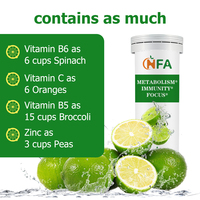 Comprimés effervescents au citron et au citron vert, saveur naturelle, directement de l'usine, avec vitamine B12, stimule le métabolisme, renforce l'immunité