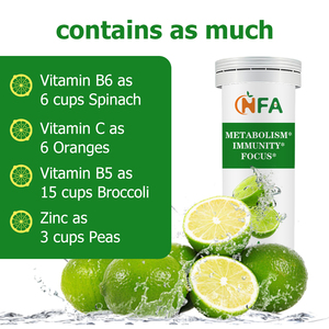 Factory Direct Lemon <b>Lime</b> Natural Flavor Effervescent Tablets With Vitamin B12 Boosts Metabolic Rate Enhances Immunity - Product Image 3