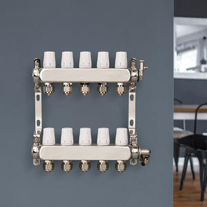 Collecteurs de chauffage par le sol à haut débit en acier inoxydable 304, directement de l'usine, épaissis, à double volant, pour pièces de chauffage domestique - Product Image 1