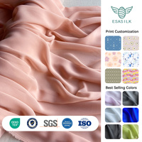 Kain Georgette Sutra Mulberry 100% Grosir 8-14 Momme per Yard Lebar 114/140cm Bersertifikat OEKO TEX untuk Gaun Pengantin per Yard