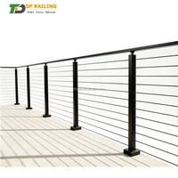 Kit de garde-corps en acier inoxydable noir DF 2-4 pieds pour escaliers et balcons, câble pré-plissé de 36 pouces, longueur réglable, système moderne facile à installer soi-même