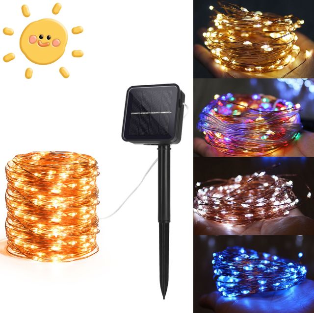 LED Solar Fairy String Lights for Outdoor Balcony Decorations Christmas Holiday Fairy Lights with LED & Solar Power