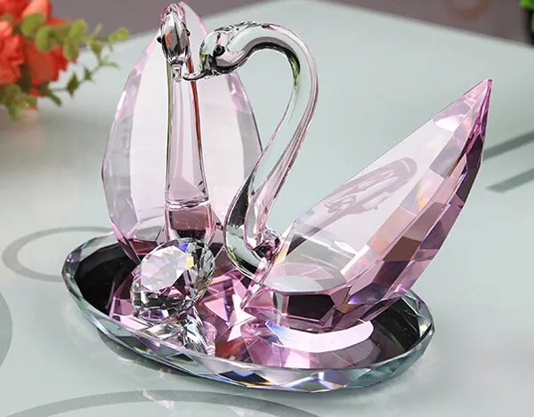 Cisne de vidro de cristal 3d, de alta qualidade
