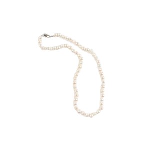 <span class=keywords><strong>Collar</strong></span> <span class=keywords><strong>de</strong></span> <span class=keywords><strong>Perlas</strong></span> <span class=keywords><strong>de</strong></span> Agua Dulce Casi Naturales <span class=keywords><strong>de</strong></span> 7-8 mm, Plata <span class=keywords><strong>de</strong></span> Ley S925, Gran Brillo, Estilo Clásico/Elegante, para Uso Diario - Product Image 1
