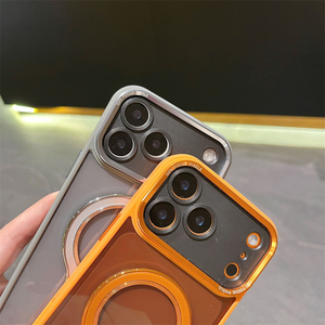 Funda Magnética Negra para Teléfono con Soporte para iPhone 17 16 15 Air Pro Max, Anillo Ajustable Transparente, Cubierta Trasera Mate - Product Image 4
