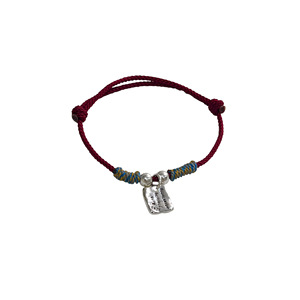 Yinruitai S925 Sterling Silver Korean Style <b>Red</b> Rope <b>Bracelet</b> For Women Mixed Materials Weaving Everyday Wear - Product Image 5
