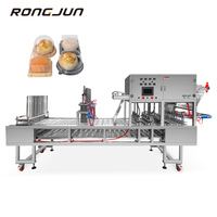 Machine de scellage automatique linéaire RJB60-4 pour barquettes, scelleuse thermique continue pour l'emballage de gâteaux de lune, de pâtisseries au jaune d'œuf et de produits de boulangerie