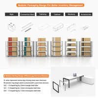 Bureau de direction moderne en forme de L blanc avec armoire latérale pour bureau de direction - Vente en gros