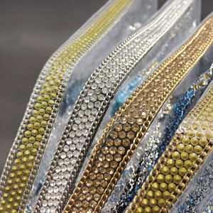 Ruban de strass en verre à dos plat, long et extensible, décoré de cristaux thermocollants, pour robes, accessoires de mariage, vêtements et chaussures - Product Image 2