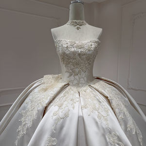 สำหรับ XX68 ชุดแต่งงานแบบยาวแขนกุดผ้าซาตินทรงหวานประดับลูกไม้คริสตัลลายดอกไม้ - Product Image 5