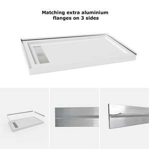 Modern Quick Drain Hotel Corner <b>Shower</b> <b>Tray</b> Durable Rectangular SMC Acrylic with Smooth Marble Surface for Bathrooms - Product Image 6