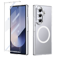 Funda Magnética Transparente Antiamarilla para PC con Marco Metálico Plegable, Antigolpes y Anticaídas para Modelos Samsung