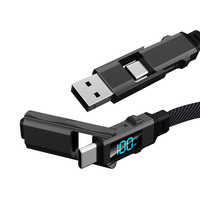 Cable de Datos 4 en 1 con Carga Rápida de 60W, Transferencia de Datos de Alta Velocidad, Cable de Carga Múltiple USB Tipo C
