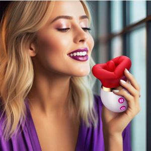 Vibrador de Clítoris Femenino con Cabezal de Contacto Ancho en Forma de Pétalo de Rosa, 10 Frecuencias de Succión y Modos de Vibración, Juguetes Sexuales - Product Image 6